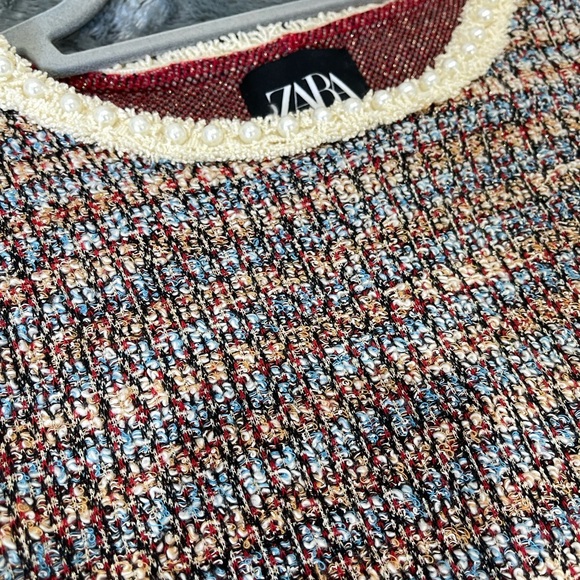 Zara Blue and White Sheath Mini Dress - Picture 4 of 6